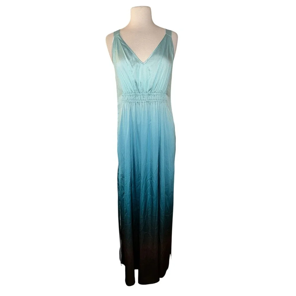 WB9 White House Black Market WHBM Dresses Ombre Maxi Dress Women Blue NWT Medium